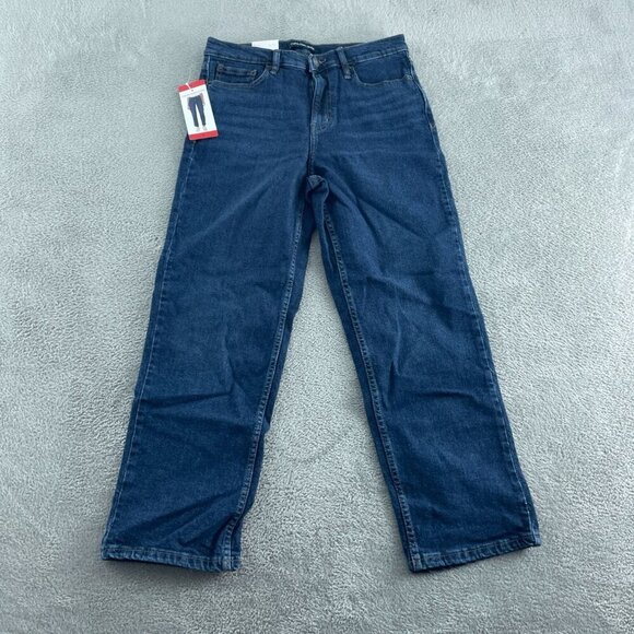 Calvin Klein Womens High-Rise Straight Leg Jeans Size 16 Blue NWT 5651 - Picture 1 of 9